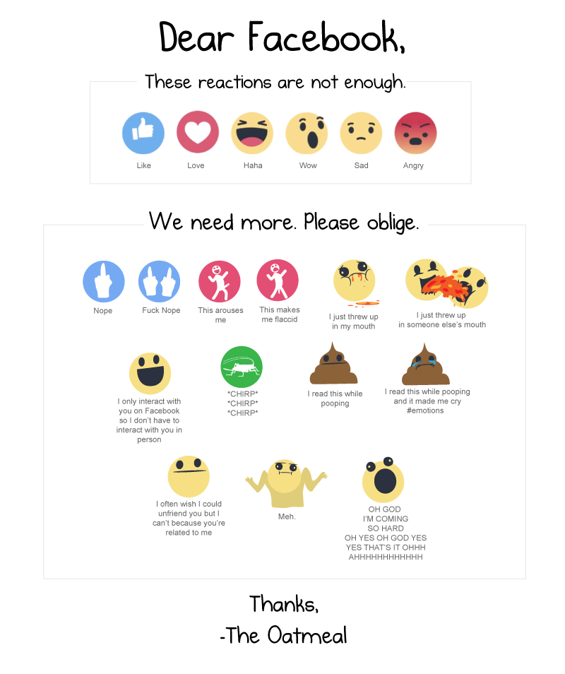 oatmeal facebook reactions