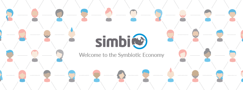 Simbi barter marketplace logo and tagline, Welcome to the Symbiotic Economy
