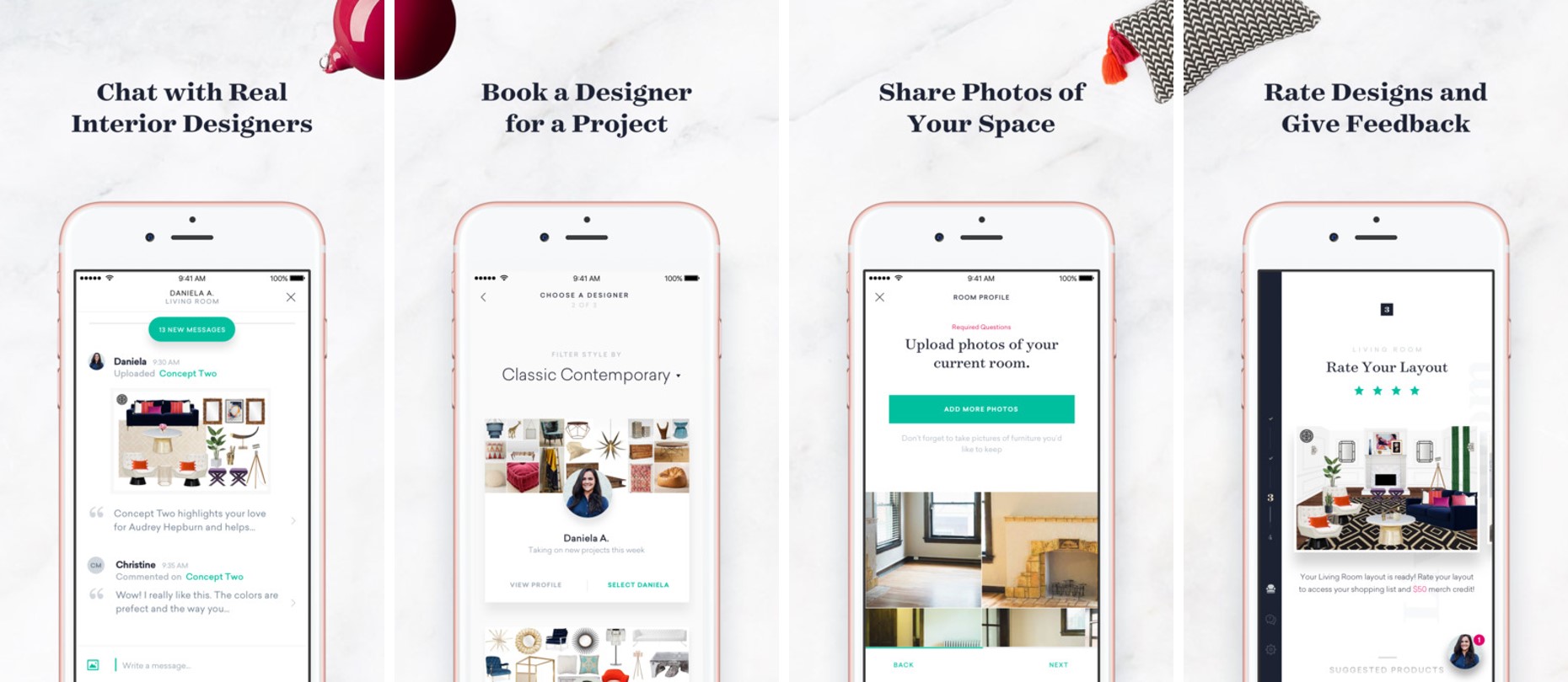 havenly interior design app screenshots